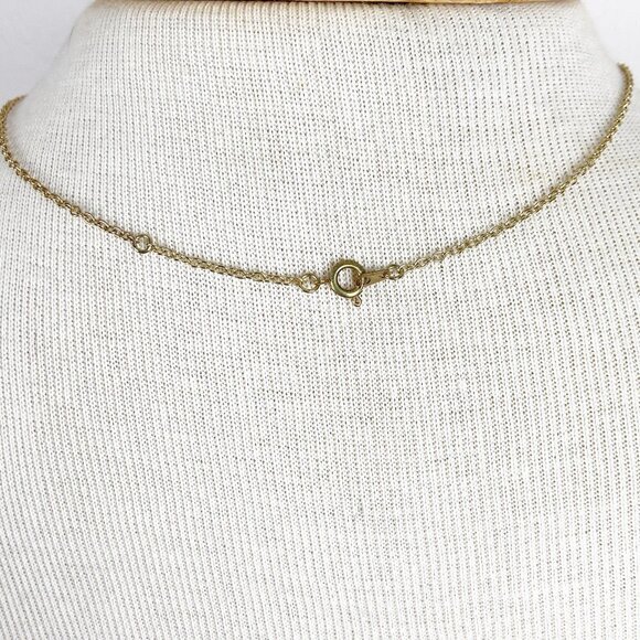 Iridescent Crystal Bead Lariat Y-Necklace on Gold Tone Chain - Picture 6 of 6